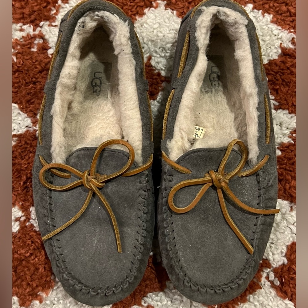 Grey UGG Dakota Moccasin slippers